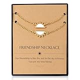 Friendship Sun Necklace, 17k Gold Plated Copper Cute Sun Dainty Necklace Delicate Adjustable Choker(Gold Plated)