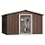 Zstar 12 x 10 FT Outdoor Storage Shed, Waterproof Storage House with Sloping Roof & Lockable Doors, Steel Utility Tool Shed, Large Metal Tool Sheds for Backyard Garden Patio Lawn, Brown