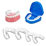 4 Stück Knirscherschiene für Nacht,Zahnschiene Mundschutz Set,Aufbissschiene Zähneknirschen, Anti-Schnarch Schiene & Mundschutz bei Bruxismus zum Zähneknirschen,Reduziert Zahnschiene Knirschen
