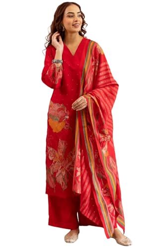 Image of ANNI Designer Women's Reyon Kurta Set | 3 Piece Ethnic Suit Set with Pant & Dupatta | Festive for Women | Cotton Kurta Sets for Woman | Festival Ethnic Dress | Suit Set for Womens