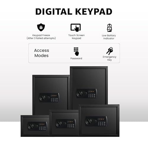 Image of Equal 20L SecureX Safe Locker for Home | Dual Deadbolt Digital PIN Lock X2 + Emergency Key | 8-Gauge Steel Door | 3 Year Warranty | 20 Litre - Black
