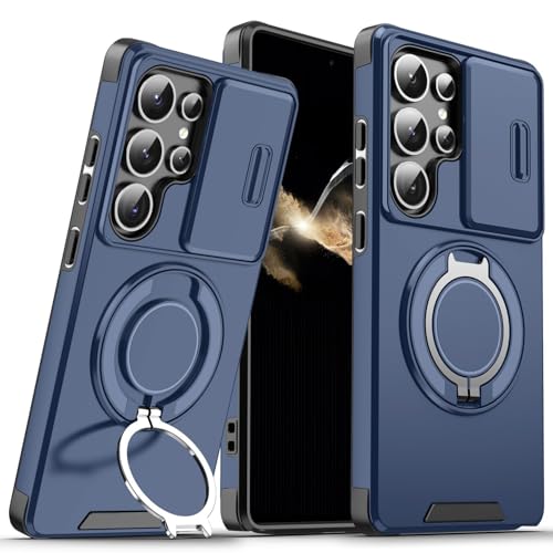 Coque Samsung S22 silicone bleu marine running et bureau avec anneau support