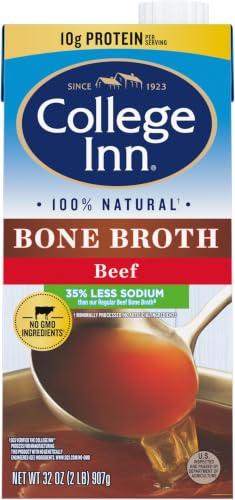 Image of College Inn Beef Reduced Sodium Bone Broth 32 oz. Carton (Pack of 5)