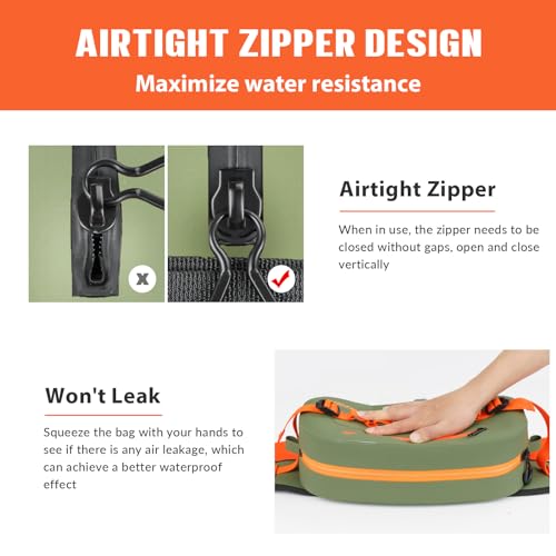 THKFISH Pochete de Pesca À Prova D'Água com Suporte para Vara de Pesca, Bolsa para Equipamento de P