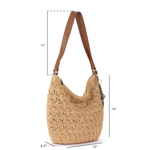 Image of The Sak Sequoia Hobo Bag - Hand Crochet Large Women's Purse for Everyday & Travel - Durable Handbag & Tote With Zipper Pocket