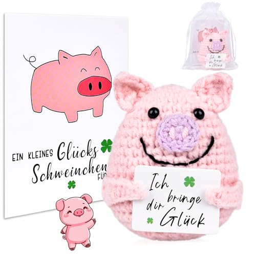 Muñeca de cerdo de la suerte, muñeco de lana de cerdo con tarjeta de energía, patata positiva, sustituto, regalo de mutuo, amuleto de la suerte, regalo de examen, regalos cálidos para familiares y