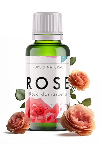 Image of Esslux Rose Essential Oil for Smooth Skin (90ml) - Therapeutic Grade Rose Oil - Perfect for Aromatherapy, Skin Irritation, Body Care & Stress Relief - Use in Diffuser or on Skin