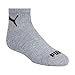 PUMA 8 Pack Boys' High Quarter Crew Socks, Grey/White, 7-8.5
