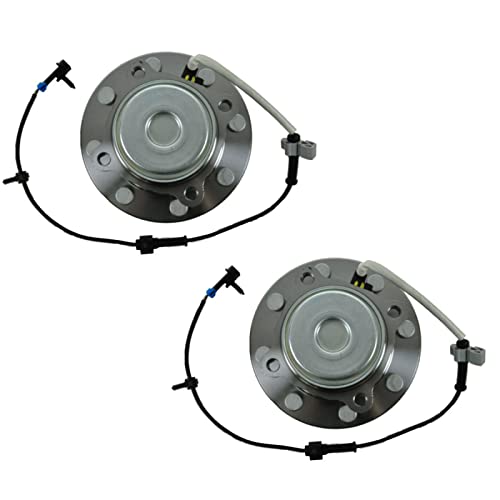 Image of TRQ 2 Piece Front Wheel Bearing and Hub Assembly Set 8-Lug for 2003-2017 Chevrolet Express 2500 Express 3500 2009-2015 4500 GMC Savana 2500 Savana 3500 4500