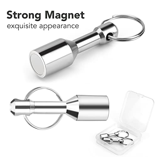 Trymag Keychain Magnets For Testing Brass, 2 Pack Neodymium Pocket Keychain With Strong Magnetic Rare Earth, Gold Silver Jewelry Test Magnet Hanging Keys Holder #TOP2