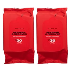 GamePlan Post-Sweat/Workout Sport Face & Body Wipes, Removes Sweat, Dirt, Oil, and Eyeblack, Durable, Biodegradable, Non-Sticky, Cleans and Moisturizes Your Skin – 2 Pack