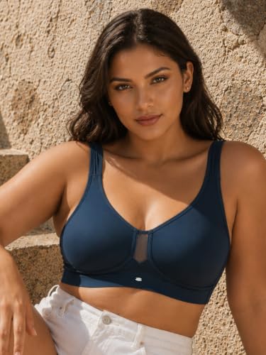 Image of SOIE Women's Full Coverage Minimizer Bra|Non Padded, Non Wired,Nylon Spandex |Broad Cushioned Straps,High Side Coverage & Side Support