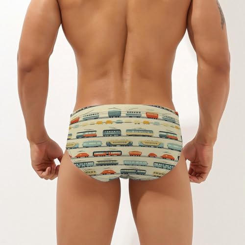 Vintage Train And Carriages Men's Swim Trunks Briefs Swimsuit Swimwear Bathing for Underwear Beach2