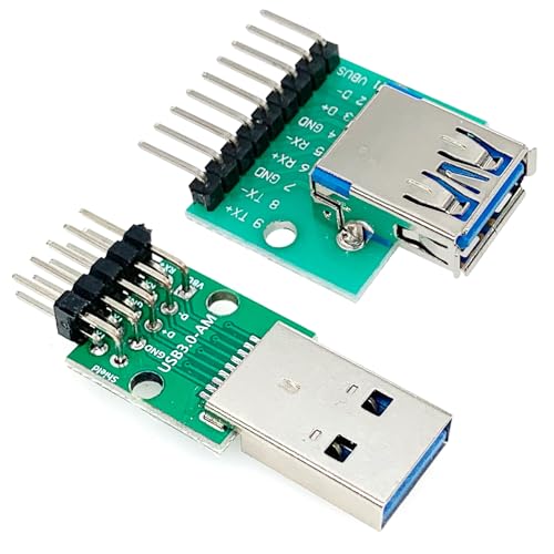 Adaptador USB 3.0 macho y hembra a DIP 9 pines, pack x4 miniatura 6