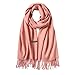 maamgic Womens Large Soft Cashmere Feel Pashmina Shawls Wraps Light Scarf-Nude Pink