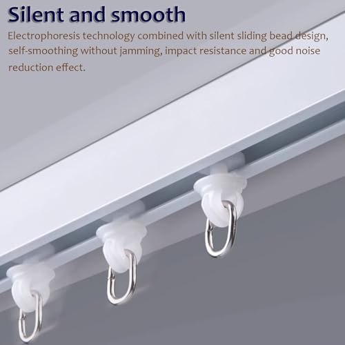 Rail de plafond 130 cm séparateur de pièce blanc réglable pour salon - 7