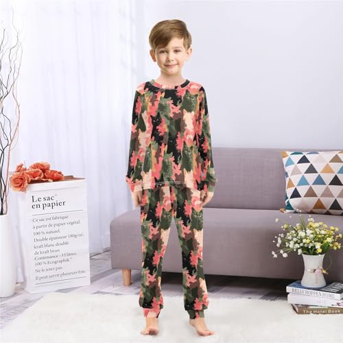 Long Sleeve Pajama Set,Comfy Nightwear Soft Lounge Wear,Family Matching PJs Underwear Set 3-8T4