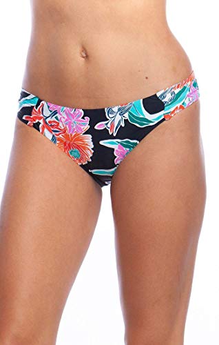 Trina Turk Women's Standard Shirred Side Hipster Pant Bikini Swimsuit Bottom, Black//Tropic Wave, 8 Trina Turk Women's Standard Shirred Side Hipster Pant Bikini Swimsuit Bottom, Black//Tropic Wave, 8