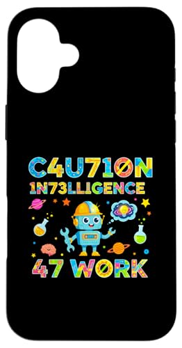 Caution Intelligence At Work Leetspeak �Q�[�}�[ �ʔ����f�U�C�� �X�}�z�P�[�X iPhone 16 Plus �p