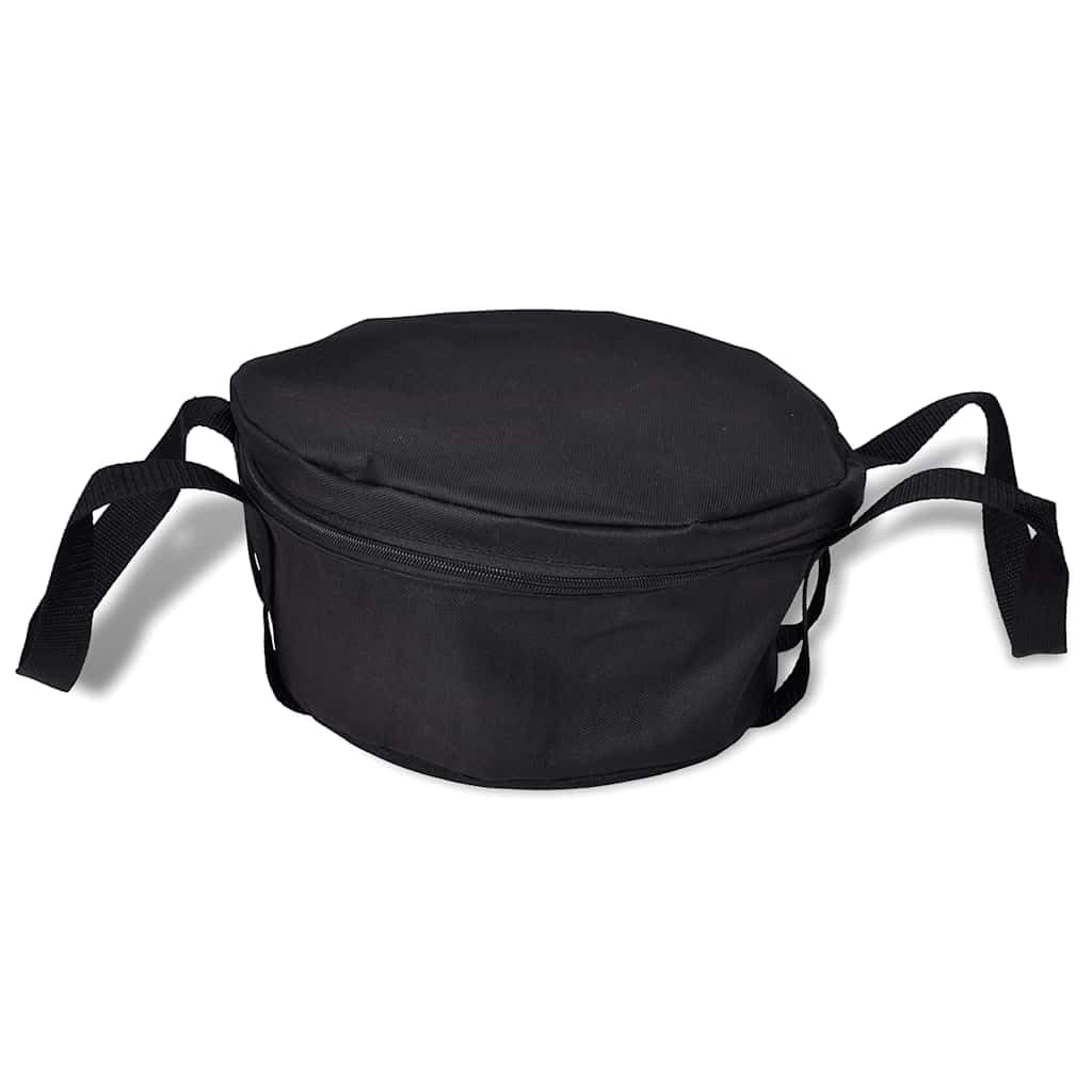 Horno holandés de hierro fundido de 4,2 l con tapa, soporte, asa y bolsa de transporte para camping, barbacoa y cocina