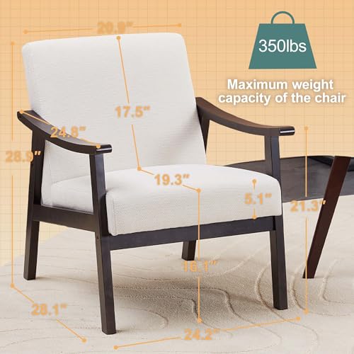 Sillón de respaldo alto tejido de poliéster blanco antiguo miniatura 2