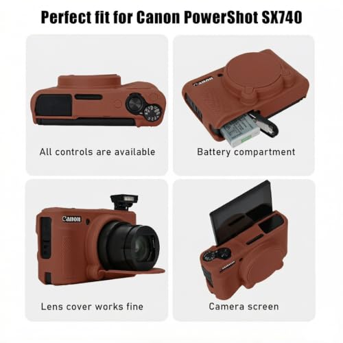 Funda silicona para Canon PowerShot SX740 HS color marrón miniatura 3