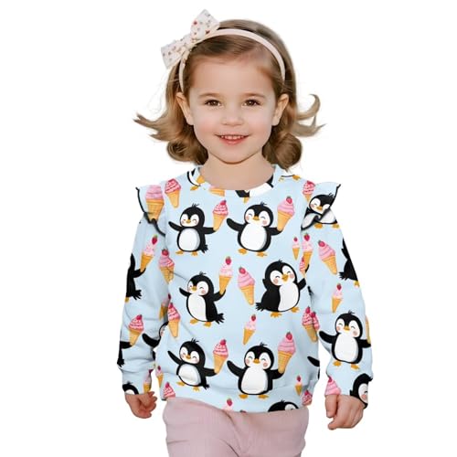doginthehole Girls Crewneck Sweatshirts Kids Long Sleeve Shirts Cute Ruffle Shoulder Pullover Tops 1-8 Years