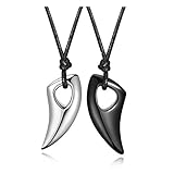 ♣Material: Wolf Zahn- Edelstahl, der eine gute Korrosionsbeständigkeit und hohe Härte hat. Kette- Leder. Lieferung: 2x Kette mit Wolf Zähne Anhänger.