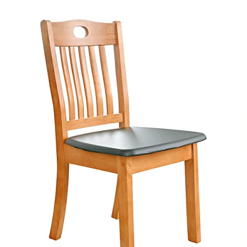 Astihn Waterproof Pu Leather Seat Covers For Dining Room Chairs Covers Stretch Jacquard Removable Chair Seat Cushion Slipcovers No Rear Covers (Grey, Set Of 6) #TOP1