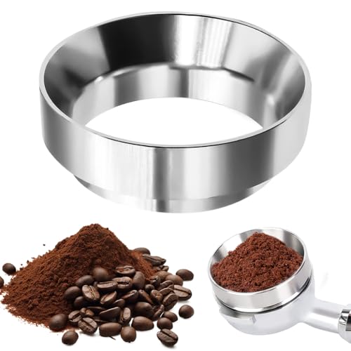 Image of Supvox 51mm Magnetic Portafilter Powder Ring 22mm Height Portafilter Powder Ring Stainless Steel Portafilter Powder Ring Espresso Powder Ring Prevent Ground Coffee from Spilling