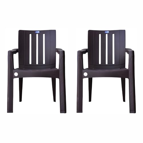 Image of VV National Minister Plastic Arm Chair - Heavy Duty Comfortable Indoor & Outdoor Chairs (2)