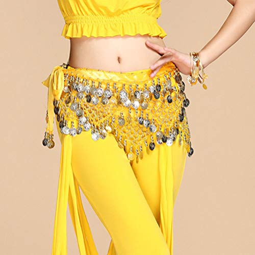 Dança Do Ventre Cachecol Com Moedas de Ouro Saias Envoltório Dança Do Ventre Cachecol para Yoga Clas