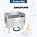 23 4/6in Stainless Steel Floor Mop Sink with Detachable Mop, Suitable for Laundry Rooms, Restaurants, Garages, Balconies, and Other Commercial Settings (23.6