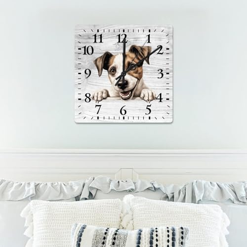 Horloge murale Parson Russell bois silencieuse 38 x 38 cm