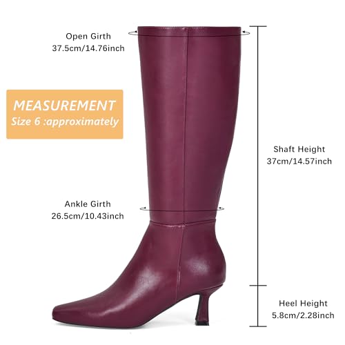 Image of GENSHUO Knee High Boots for Women, 2.3 Inch Low Kitten Heel Tall Boots, Square Toe Long Dress Boots with Side Zipper, Fall Winter