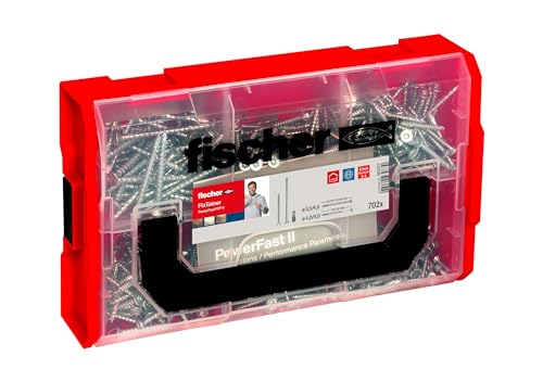 fischer Vis pour Bois aggloméré coffret FixTainer de 700 pièces zinguées PZ