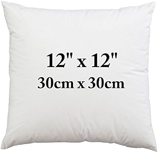 Pack of 1 - 12" x 12" (30cm x 30cm) Quality Hypoallergenic Cushion Inner Pads, Pillow Insert Sham, Inners, Insert Fillers, Stuffer Hollow Fiber Cushion White Pads - Made In UK