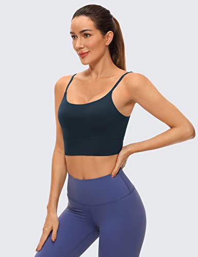 Image of CRZ YOGA V Back Longline Sports Bras | Medium Support, Removable Pads, Yoga, Brushed, Scoop Neck, Spaghetti Straps, for Women