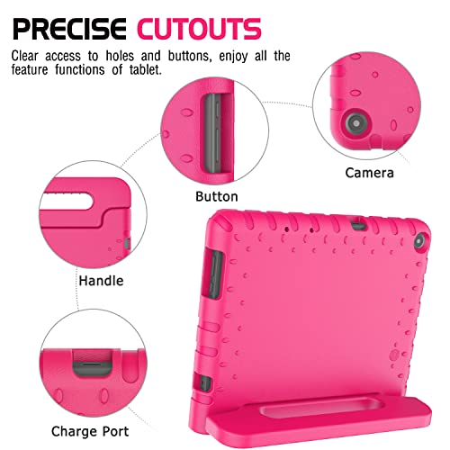 Avawo Kids Case For Onn 10.1” Model 100011886 Tablet (2Nd Generation, 2020), Light Weight Shock Proof Handle Stand Case For Walmart Onn 10.1 Inch Tablet (Just Fit 2020, 2Nd Generation), Hot Pink #TOP5