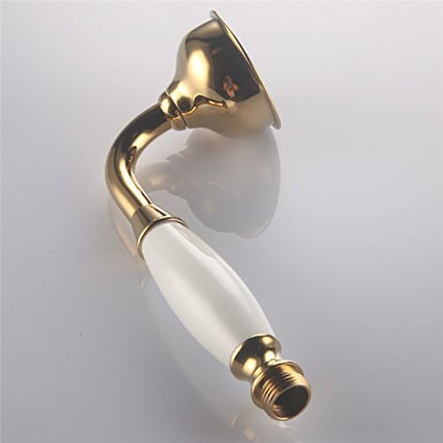 Shile Traditional Brass Ceramics Telephone Handheld Shower Head with 1.5 Meter Hose for Bathroom Gold Finish