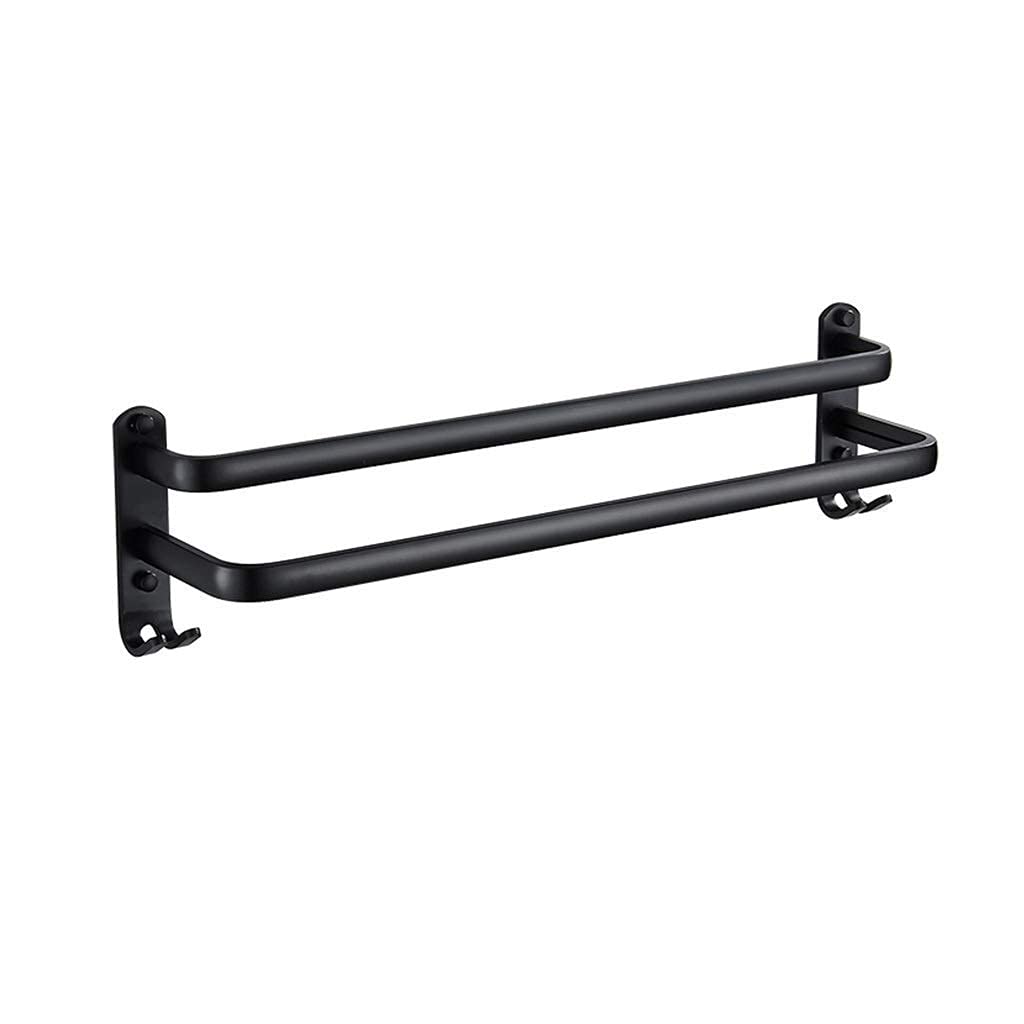 Towel Shelf Towel Rack Bath Towel Rail Double Towel Bar For Bathroom Black