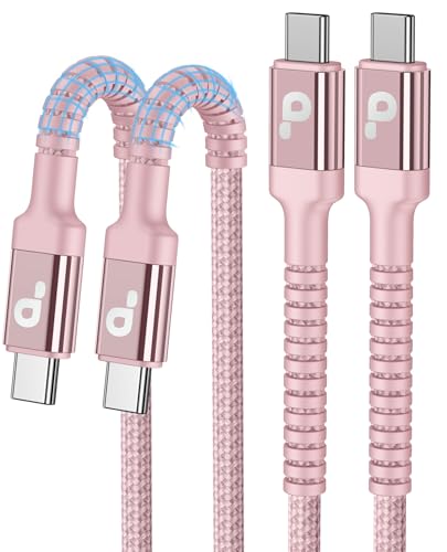 Image of USBC Cables 6FT, 2Pack USB C to C Charger Cable, Long USBC Fast Charging Cable Nylon Braided USB C iPhone Charger Cord Compatible with iPhone 17 16 /15 /Pro Max /PlusSamsung Galaxy S26 S23 and More-Pink