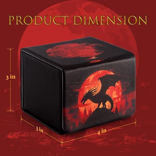 ULTRGEE Deck Box for MTG Cards - 2 Dividers, Card Storage Box Holds 110+ Single Sleeved Cards, Deck Boxes Compatible with TCG/OCG/YGO/PTCG (Bloodmoon Drake) - 2