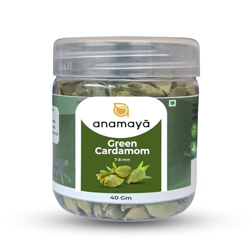 Image of Anamaya Green Cardamom Whole 40gms | 7 to 8 mm big size bolts | Ilaichi Green | Choti Elaichi | From Kerala Farms | Pure & Natural
