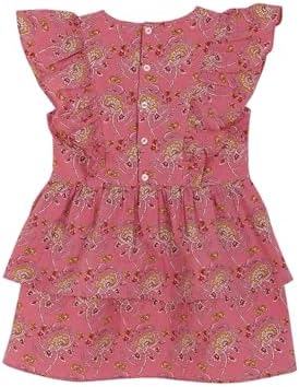 Gocco Girl's Vestido De Viscosa Mostaza Con Estampado Crudo Dress