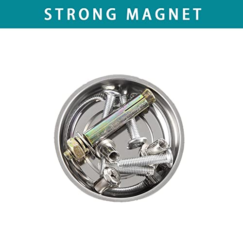 Image of 6 Pieces 4.2 inch Round Magnetic Bowl Trays Set Stainless Steel Magnet Tool Tray Parts Holder for Screws, Sockets, Bolts, Pins, Mechanic's and Automotive