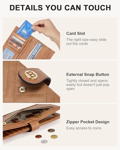 BOSTANTEN Crossbody Bags for Women ＆ Slim Wallet for Women Leather RFID Blocking Card Holder3
