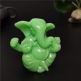 Thema: Buddhismus. QWERTOUY Glühende Statue Lords Ganesha Buddha Künstliche Jade Stone Indian Elephant God-Skulptur-Figürchen-Garten-Buddha-Statuen-Dekoration