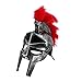 MILERUN Plastic Ancient Roman Spartan Gladiator Helmet Costume Accessory for Battle Play Halloween Cosplay LARP Red Tassel