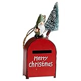 Zerodeko Boîte Canne de Noel Décoration Cloche Lettre Casse-Noix Porte Decoration Sapin de Noel Decoration Sapin Noel Pendentif Arbre de noël fiable Pendentif Sapin de noël Fer forgé Rouge